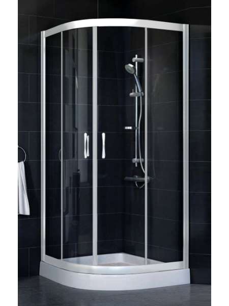 Душевой уголок Vegas Glass ZS-F 80*110 01 01 профиль белый, стекло прозрачное