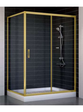Душевой уголок Vegas Glass ZP+ZPV 130*90 09 01 профиль золото, стекло прозрачное