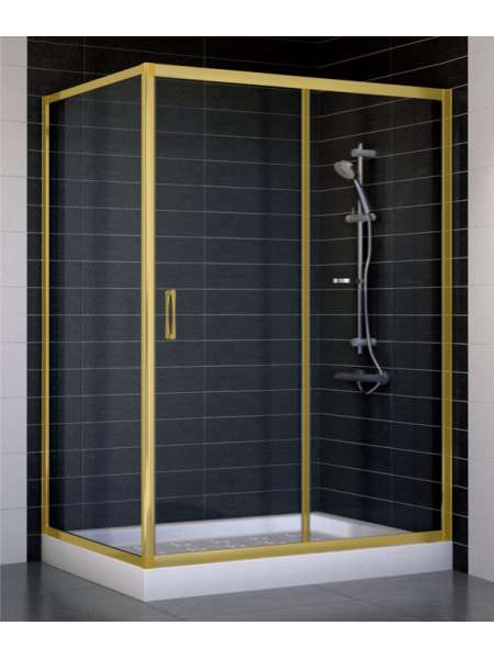 Душевой уголок Vegas Glass ZP+ZPV 130*90 09 01 профиль золото, стекло прозрачное
