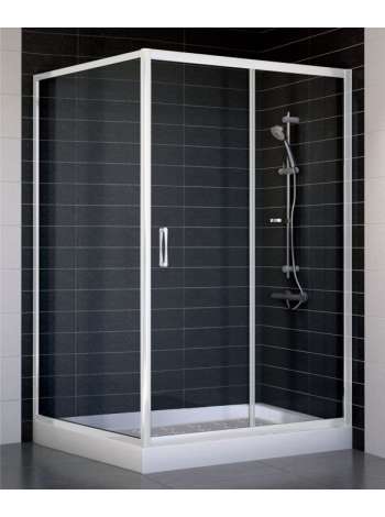 Душевой уголок Vegas Glass ZP+ZPV 120*100 01 01 профиль белый, стекло прозрачное