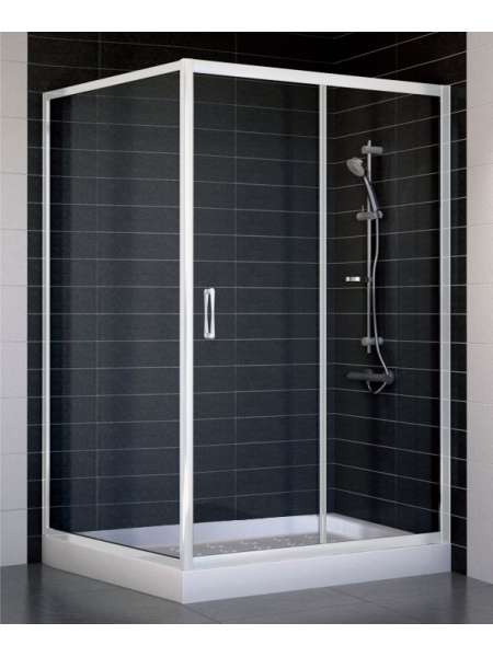 Душевой уголок Vegas Glass ZP+ZPV 120*100 01 01 профиль белый, стекло прозрачное