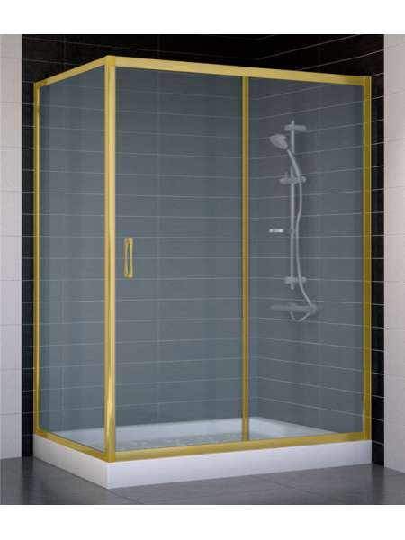 Душевой уголок Vegas Glass ZP+ZPV 140*80 09 10 профиль золото, стекло сатин