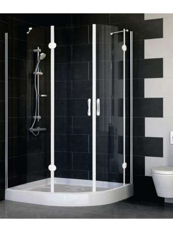Душевой уголок Vegas Glass AFS-F 120*90 01 01 L профиль белый, стекло прозрачное