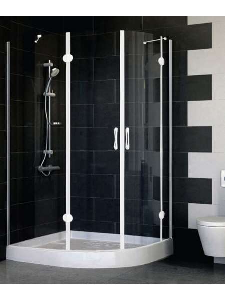 Душевой уголок Vegas Glass AFS-F 120*90 01 01 L профиль белый, стекло прозрачное