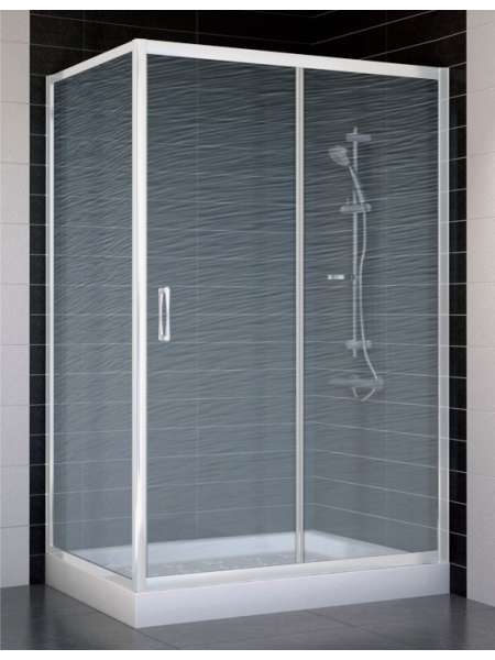 Душевой уголок Vegas Glass ZP+ZPV 120*70 01 02 профиль белый, стекло шиншилла