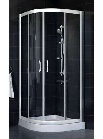 Душевой уголок Vegas Glass ZS-F 80*100 01 01 профиль белый, стекло прозрачное