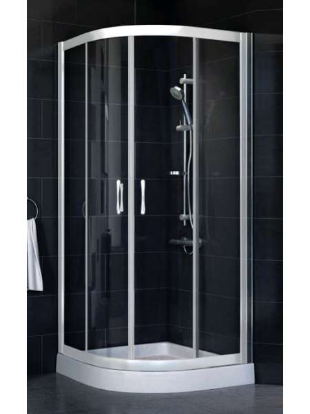 Душевой уголок Vegas Glass ZS-F 80*100 01 01 профиль белый, стекло прозрачное