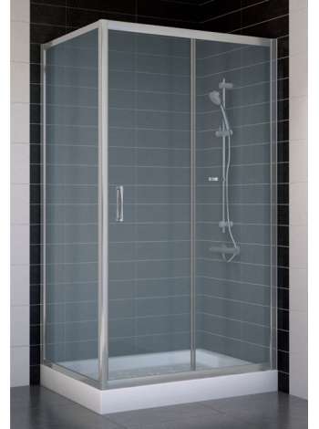 Душевой уголок Vegas Glass ZP+ZPV 100*70 07 10 профиль матовый хром, стекло сатин