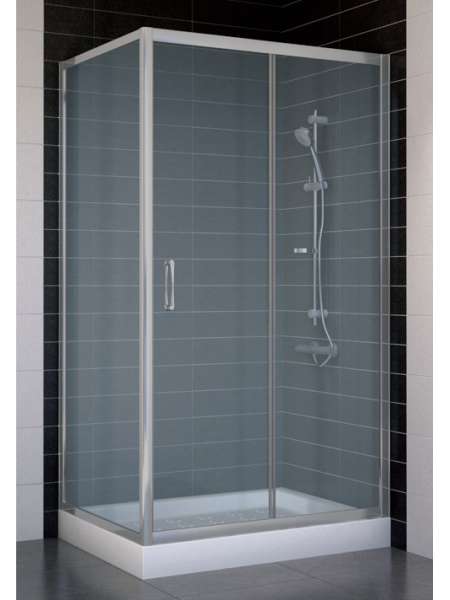 Душевой уголок Vegas Glass ZP+ZPV 100*70 07 10 профиль матовый хром, стекло сатин