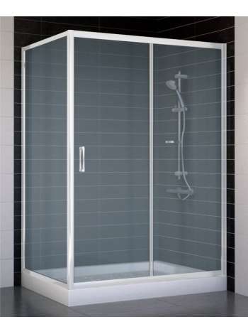 Душевой уголок Vegas Glass ZP+ZPV 130*80 01 10 профиль белый, стекло сатин