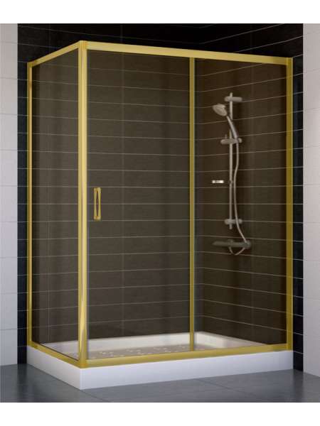 Душевой уголок Vegas Glass ZP+ZPV 140*70 09 05 профиль золото, стекло бронза