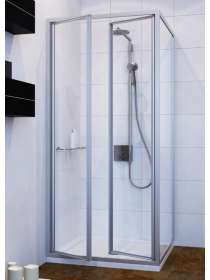 Душевой уголок GuteWetter Practic Square GK-402 левая 90x90 см стекло бесцветное, профиль матовый хром