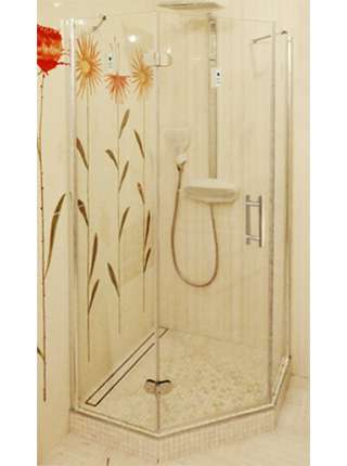 Душевой уголок GuteWetter Lux Festt GK-101 левый 100x100 см стекло бесцветное, профиль хром