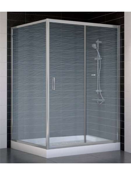 Душевой уголок Vegas Glass ZP+ZPV 130*100 07 02 профиль матовый хром, стекло шиншилла