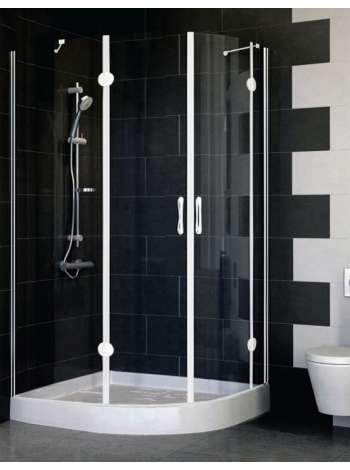 Душевой уголок Vegas Glass AFS-F 110*90 01 01 L профиль белый, стекло прозрачное