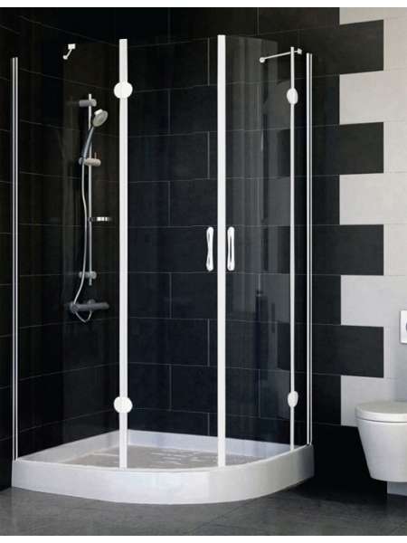 Душевой уголок Vegas Glass AFS-F 110*90 01 01 L профиль белый, стекло прозрачное