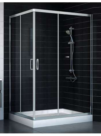 Душевой уголок Vegas Glass ZA-F 0120*100 08 01 профиль глянцевый хром, стекло прозрачное