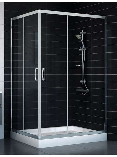 Душевой уголок Vegas Glass ZA-F 0120*100 08 01 профиль глянцевый хром, стекло прозрачное
