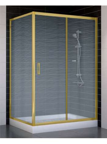 Душевой уголок Vegas Glass ZP+ZPV 120*90 09 02 профиль золото, стекло шиншилла