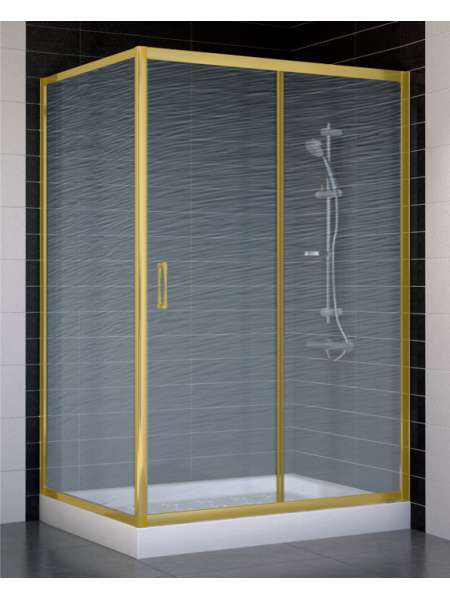 Душевой уголок Vegas Glass ZP+ZPV 120*90 09 02 профиль золото, стекло шиншилла