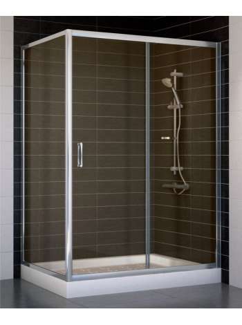 Душевой уголок Vegas Glass ZP+ZPV 130*80 08 05 профиль глянцевый хром, стекло бронза