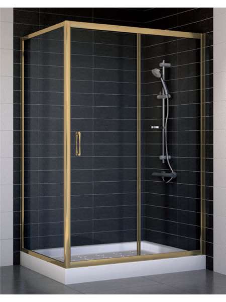 Душевой уголок Vegas Glass ZP+ZPV 120*80 05 01 профиль бронза, стекло прозрачное