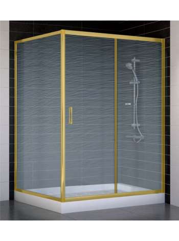 Душевой уголок Vegas Glass ZP+ZPV 140*100 09 02 профиль золото, стекло шиншилла
