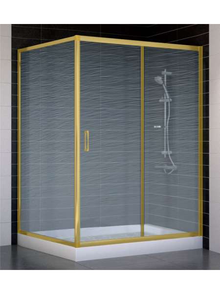 Душевой уголок Vegas Glass ZP+ZPV 140*100 09 02 профиль золото, стекло шиншилла