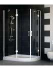 Душевой уголок Vegas Glass AFS-F 120*80 01 01 L профиль белый, стекло прозрачное