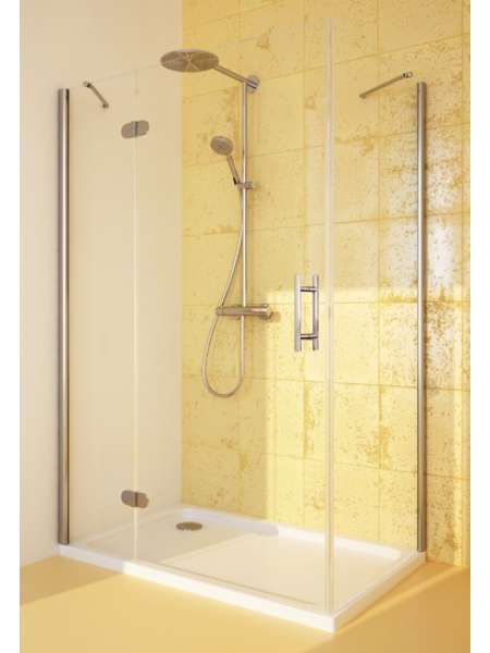 Душевой уголок GuteWetter Lux Rectan GK-103 левый 100x80 см стекло бесцветное, профиль хром