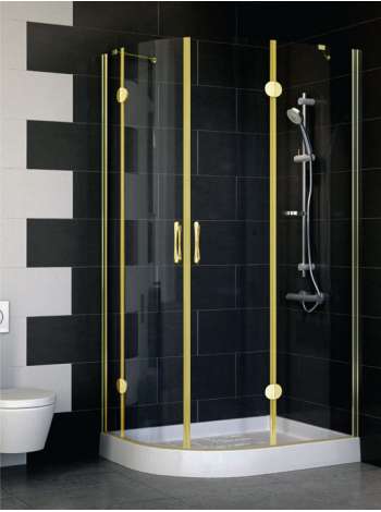 Душевой уголок Vegas Glass AFS-F 100*80 09 01 R профиль золото, стекло прозрачное