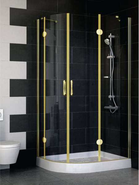 Душевой уголок Vegas Glass AFS-F 100*80 09 01 R профиль золото, стекло прозрачное