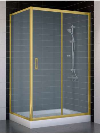 Душевой уголок Vegas Glass ZP+ZPV 110*80 09 10 профиль золото, стекло сатин
