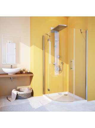 Душевой уголок GuteWetter Lux Meliori GK-101 левый 100x100 см стекло бесцветное, профиль хром