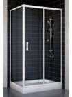 Душевой уголок Vegas Glass ZP+ZPV 100*70 01 01 профиль белый, стекло прозрачное