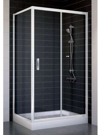 Душевой уголок Vegas Glass ZP+ZPV 100*70 01 01 профиль белый, стекло прозрачное