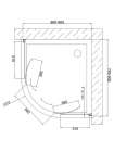Душевой уголок Vegas Glass ZS-F 80*90 07 01 профиль матовый хром, стекло прозрачное