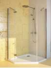 Душевой уголок GuteWetter Lux Festt GK-101 левый 100x100 см стекло бесцветное, профиль хром