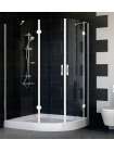 Душевой уголок Vegas Glass AFS-F 120*100 01 01 L профиль белый, стекло прозрачное