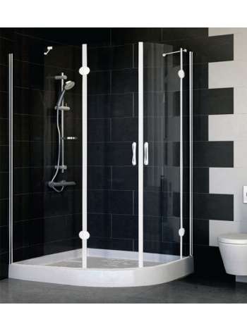 Душевой уголок Vegas Glass AFS-F 120*100 01 01 L профиль белый, стекло прозрачное