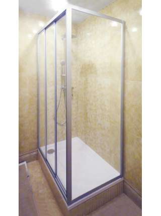 Душевой уголок GuteWetter Practic Rectan GK-403 левая 115x70 см стекло бесцветное, профиль матовый хром