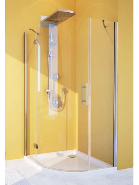 Душевой уголок GuteWetter Lux Meliori GK-101 левый 100x100 см стекло бесцветное, профиль хром