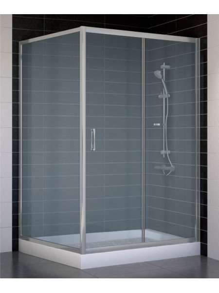 Душевой уголок Vegas Glass ZP+ZPV 120*100 07 10 профиль матовый хром, стекло сатин