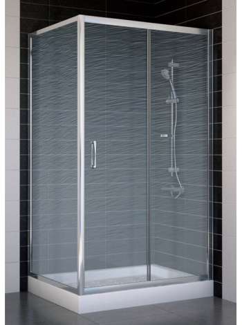Душевой уголок Vegas Glass ZP+ZPV 100*80 08 02 профиль глянцевый хром, стекло шиншилла
