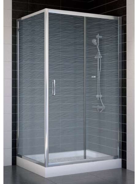 Душевой уголок Vegas Glass ZP+ZPV 100*80 08 02 профиль глянцевый хром, стекло шиншилла