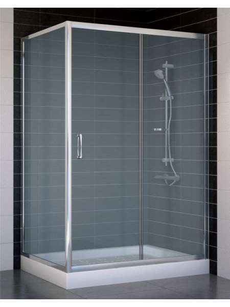 Душевой уголок Vegas Glass ZP+ZPV 120*80 08 10 профиль глянцевый хром, стекло сатин