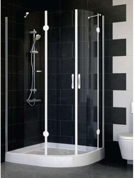 Душевой уголок Vegas Glass AFS-F 110*100 01 01 L профиль белый, стекло прозрачное