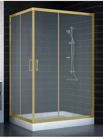 Душевой уголок Vegas Glass ZA-F 90*120 09 10 профиль золото, стекло сатин