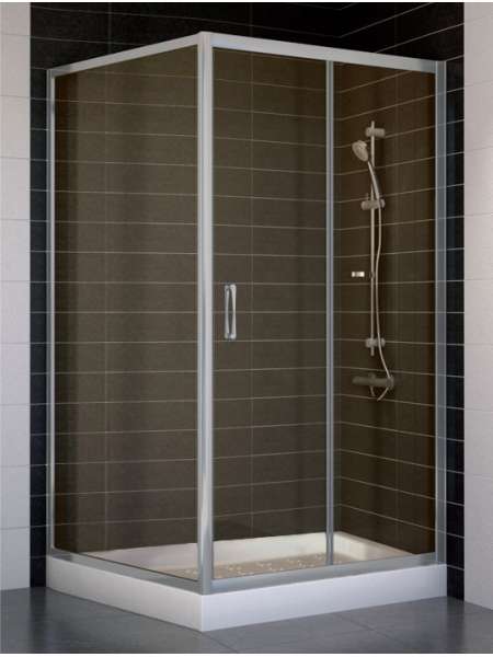 Душевой уголок Vegas Glass ZP+ZPV 100*100 07 05 профиль матовый хром, стекло бронза