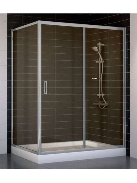 Душевой уголок Vegas Glass ZP+ZPV 140*90 07 05 профиль матовый хром, стекло бронза